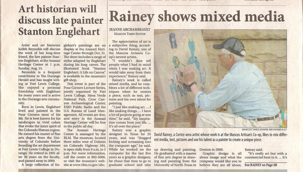 Mancos Times Article - David Rainey Visual Artist